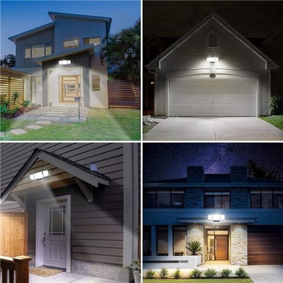 LED Security Light,35W Plug in Flood Light Outdoor, 3 Heads Wall Light - Picture 4 of 7